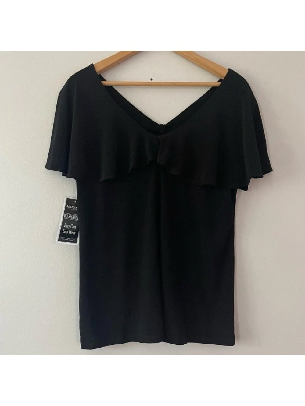 NEW Marallis Black Stretch Flare Sleeve Top - Large - Picture 5 of 5